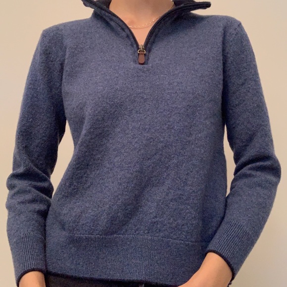 KIRKLAND SIGNATURE 3/4 SLEEVE QUARTER ZIP SWEATER - Picture 1 of 4